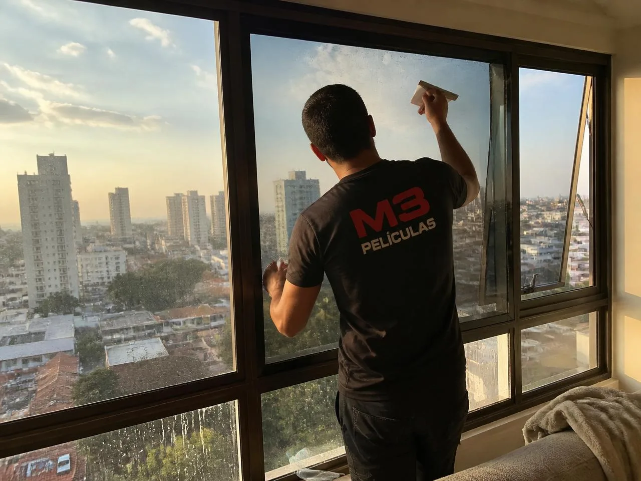 Instalação de película residencial em apartamento em São Bernardo do Campo — M3 Películas