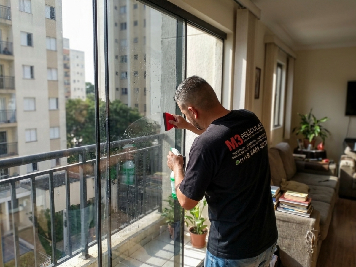 Película residencial em Santo André — instalação M3 Películas